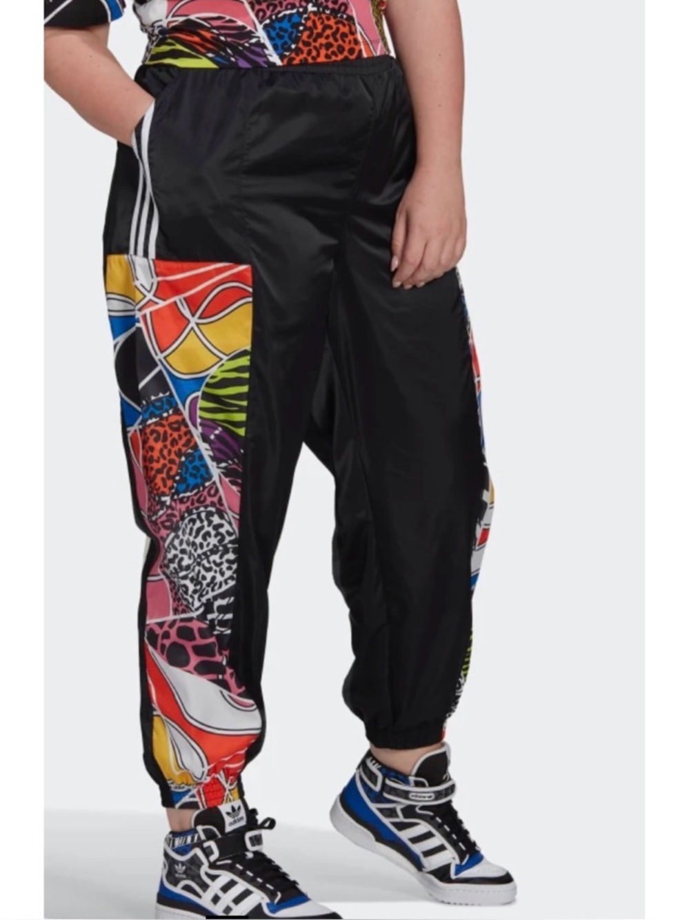 Adidas Women 3X Rich Mnisi Track Pants Black Multicolor NEW